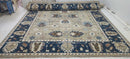 Barbara Allen de Kwiatkowski 9x11.9 Tan and Grey Hand-Knotted Oushak Rug | Banana Manor Rug Factory Outlet