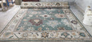 Beata Heuman 9.9x14 Light Green and Tan Hand-Knotted Oushak Rug | Banana Manor Rug Company