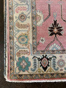 Beatrice 8x10 Pink and Ivory Hand-Knotted Oushak Rug | Banana Manor Rug Company