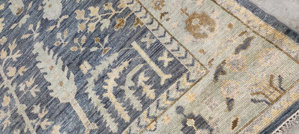 Beauregard Houston-Montgomery 9x12 Blue and Tan Hand-Knotted Oushak Rug | Banana Manor Rug Company