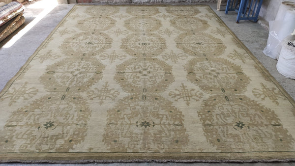 Bebe 9.9x13 Gold Hand-Knotted Oushak Rug | Banana Manor Rug Company