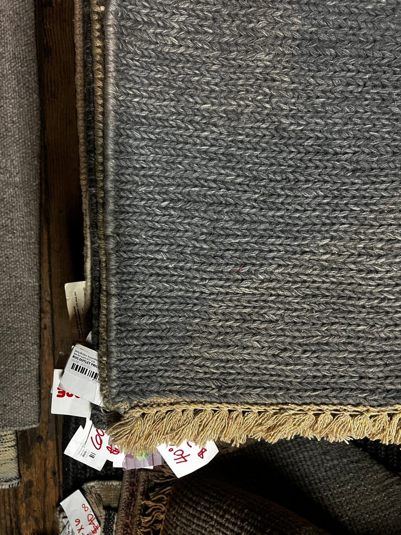 Becky Barnett Gray Handwoven Durrie Rug (multiple sizes available) | Banana Manor Rug Factory Outlet