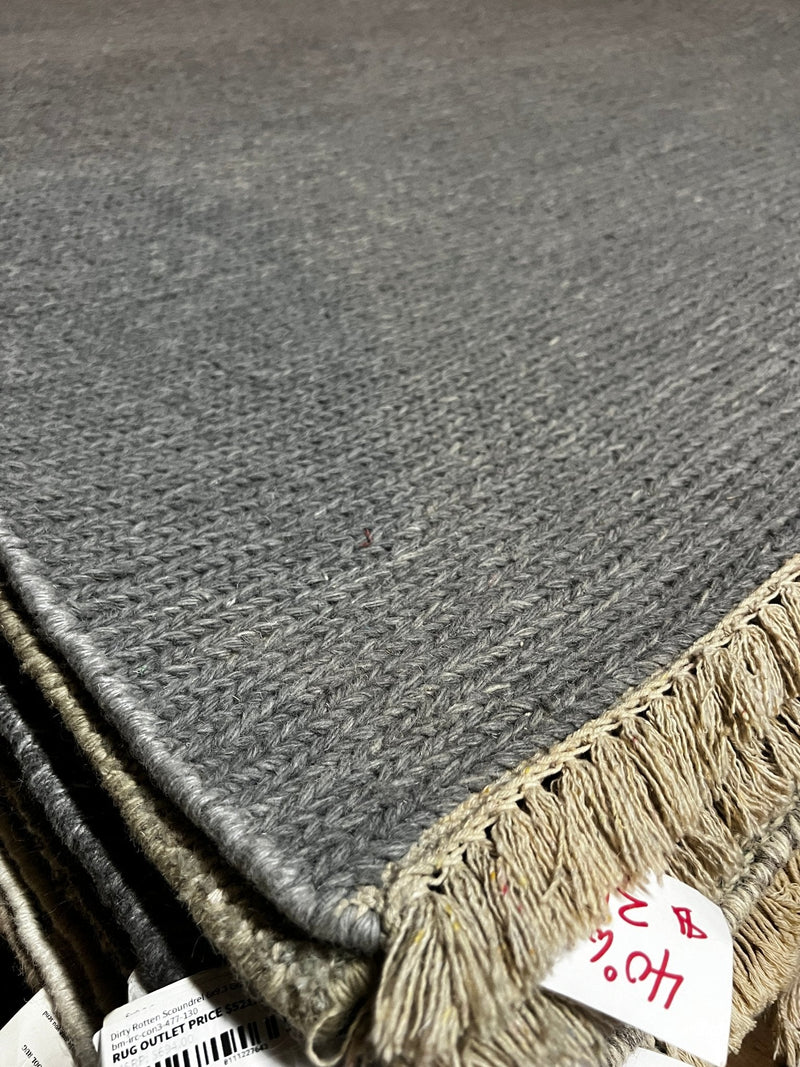 Becky Barnett Gray Handwoven Durrie Rug (multiple sizes available) | Banana Manor Rug Factory Outlet