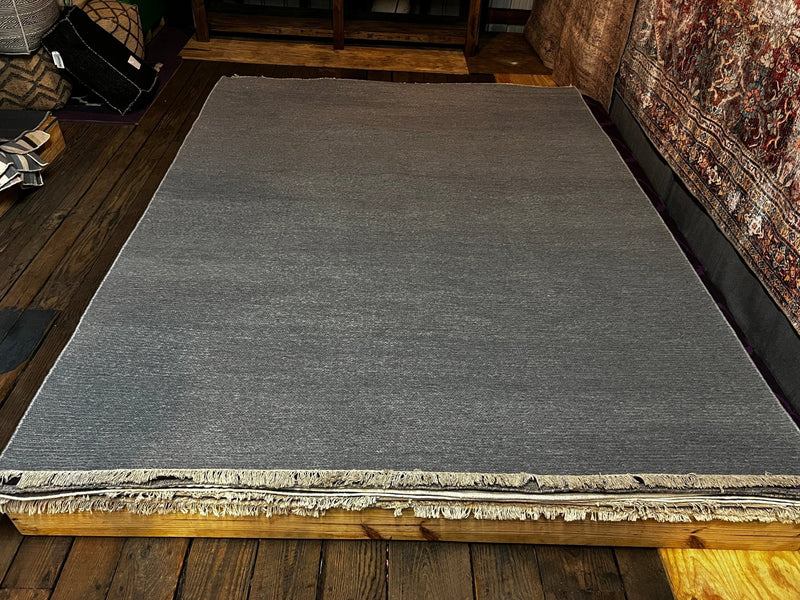 Becky Barnett Gray Handwoven Durrie Rug (multiple sizes available) | Banana Manor Rug Factory Outlet