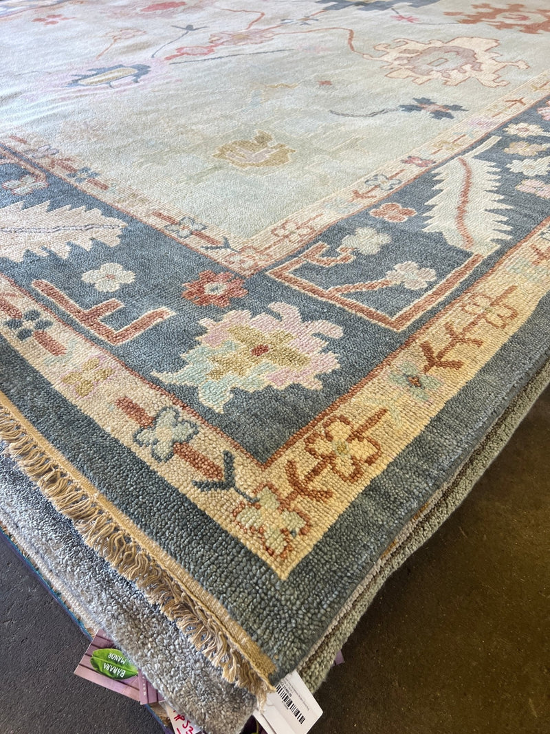 Belladonna 10x12 Light and Dark Grey Hand-Knotted Oushak Rug | Banana Manor Rug Company