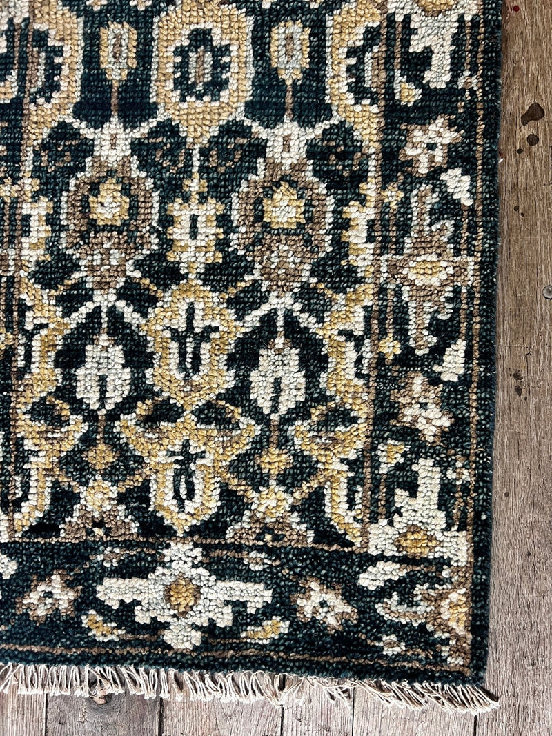 "Bente" Dark Blue Hand-Knotted Oushak 8x10 | Banana Manor Rug Company