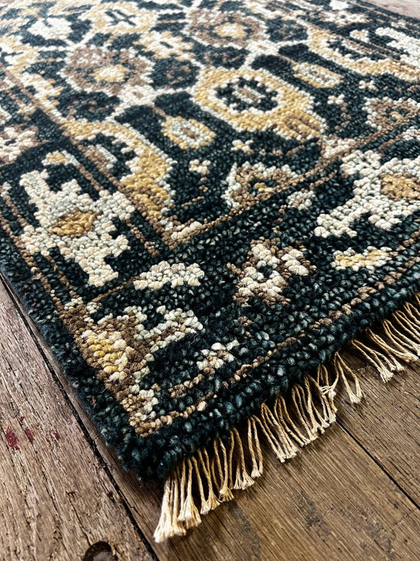 "Bente" Dark Blue Hand-Knotted Oushak 8x10 | Banana Manor Rug Company