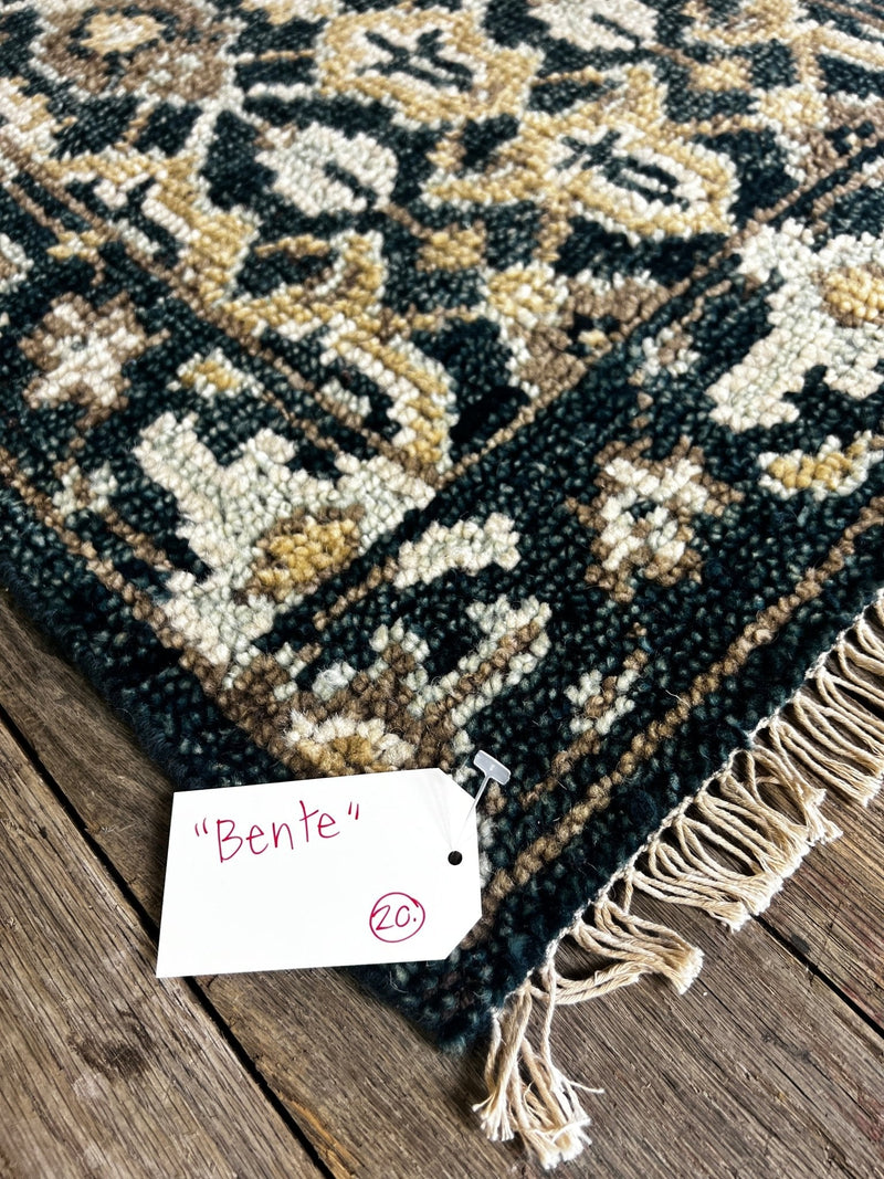 "Bente" Dark Blue Hand-Knotted Oushak 8x10 | Banana Manor Rug Company