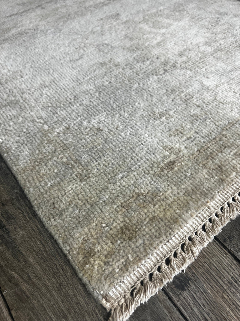 "Berdine" Grey Hand-Knotted Oushak 8x10 | Banana Manor Rug Company