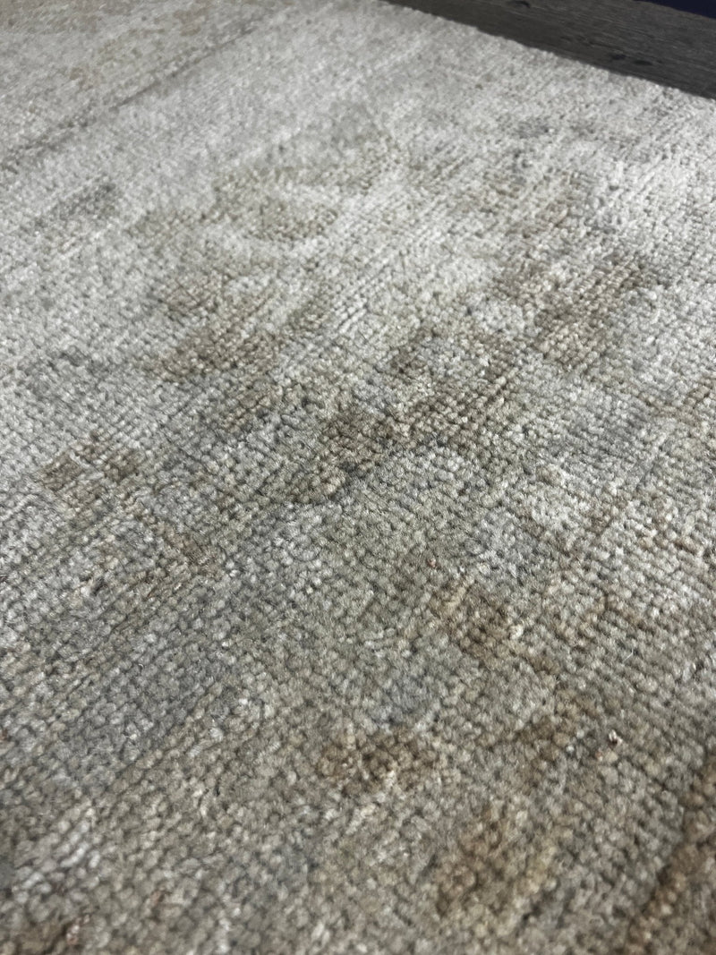 "Berdine" Grey Hand-Knotted Oushak 8x10 | Banana Manor Rug Company