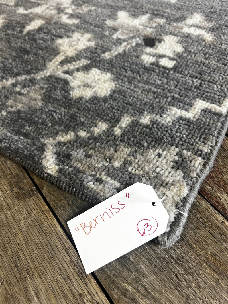 "Bernis" Dark Grey Hand-Knotted Oushak 8x10 | Banana Manor Rug Company