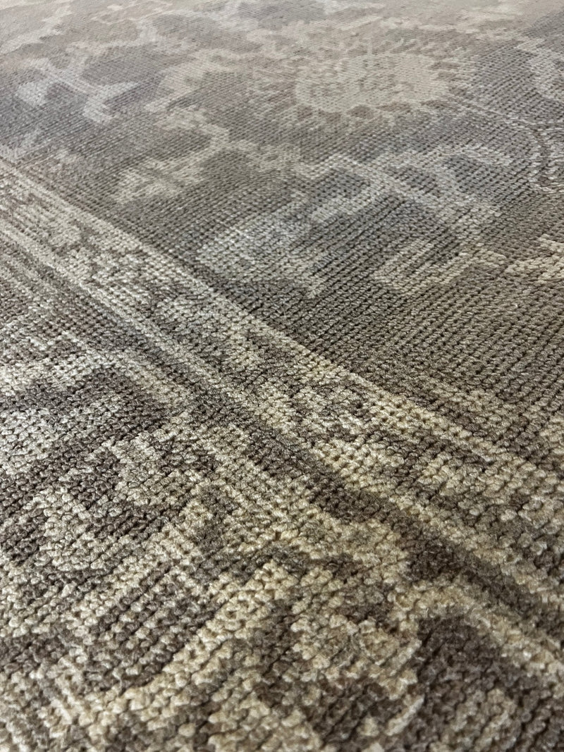 Beth Martin Grey and Silver Hand-Knotted Oushak Rug 8.3x10 | Banana Manor Rug Factory Outlet