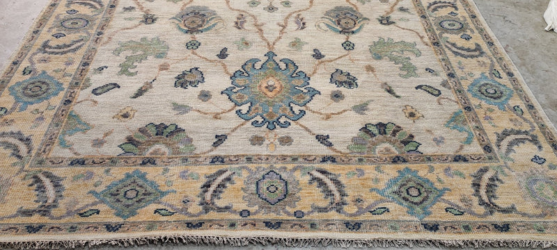 Betsy Carter 8.9x12 Tan and Camel Hand-Knotted Oushak Rug | Banana Manor Rug Company