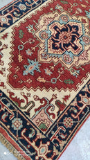 Better Than Ezra 2.9x10.3 Red and Blue Hand-Knotted Serapi Runner | Banana Manor Rug Company