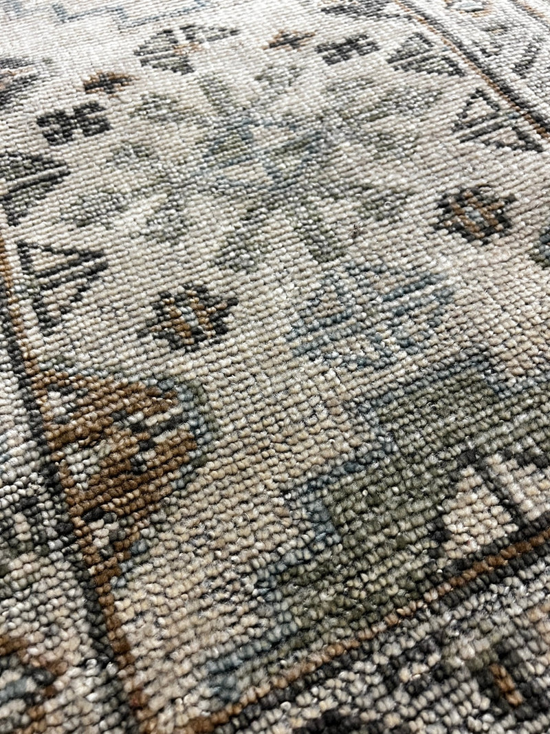 Betty 2.6x8 Beige and Light Grey Hand-Knotted Oushak Runner | Banana Manor Rug Company