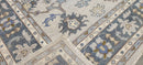 Betty Sherrill Light Grey and Blue Hand-Knotted Oushak Rug 8.3x10 | Banana Manor Rug Company
