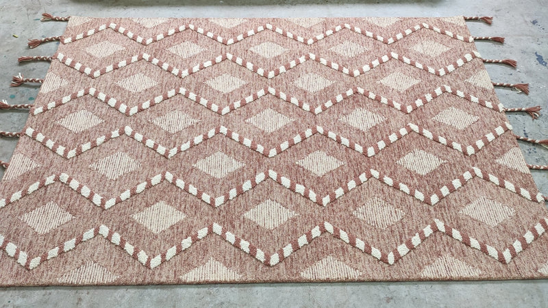 Birgitte Hjort Sørensen 5x7.6 Rust and Beige Hand-Tufted Rug | Banana Manor Rug Company