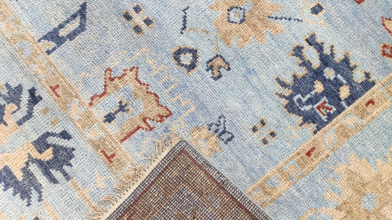 Blanche 8x10 Light Blue Hand-Knotted Oushak Rug | Banana Manor Rug Company