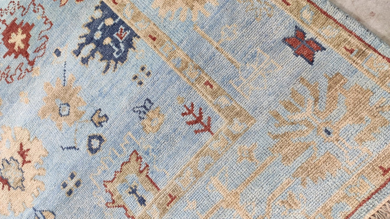 Blanche 8x10 Light Blue Hand-Knotted Oushak Rug | Banana Manor Rug Company