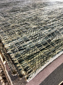 Blessica 8x10 Bohemian Green and White Handwoven Rug | Banana Manor Rug Factory Outlet