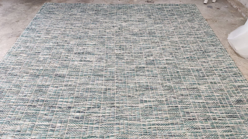 Blessica 8x10 Geometric Green Handwoven Rug | Banana Manor Rug Company