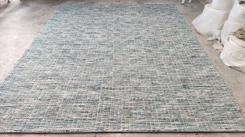 Blessica 8x10 Geometric Green Handwoven Rug | Banana Manor Rug Company