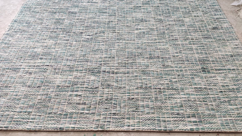 Blessica 8x10 Geometric Green Handwoven Rug | Banana Manor Rug Company