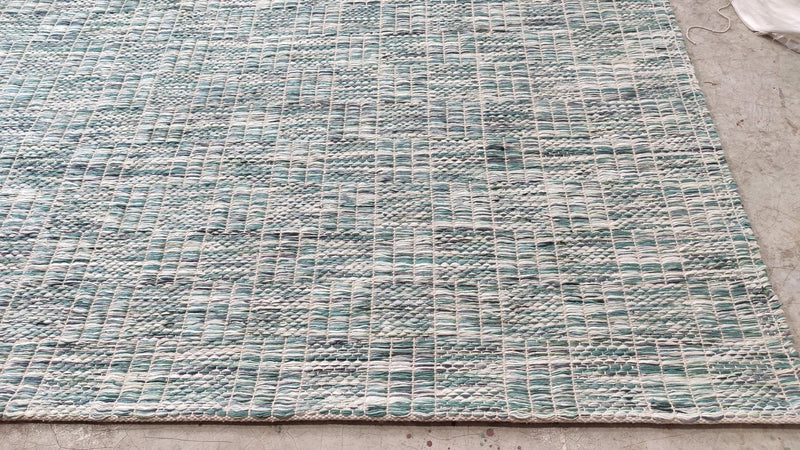 Blessica 8x10 Geometric Green Handwoven Rug | Banana Manor Rug Company