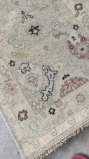 Blossom 3x14 Tan Hand-Knotted Oushak Runner | Banana Manor Rug Company