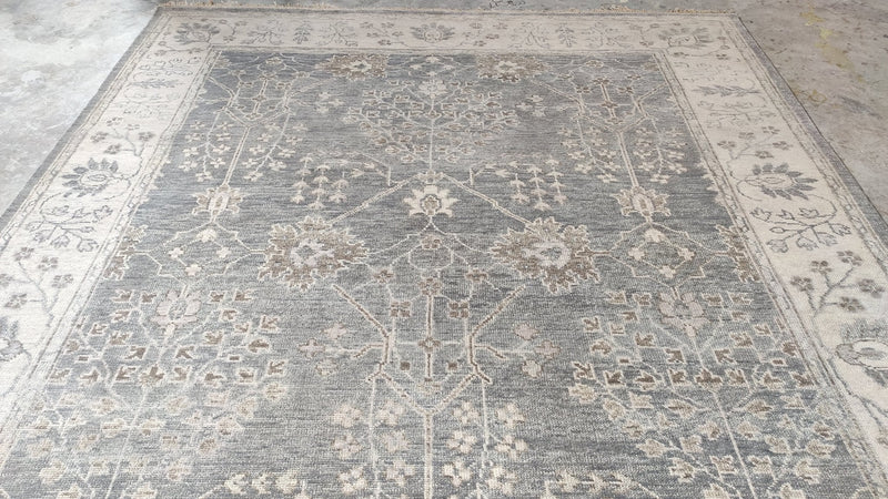 Blythe 8x10 Hand-Knotted Grey Oushak Rug | Banana Manor Rug Company