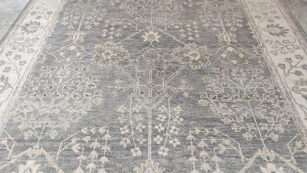 Blythe 8x10 Hand-Knotted Grey Oushak Rug | Banana Manor Rug Company