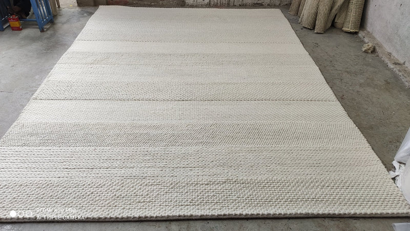 Boosie Handwoven White Durrie Rug 9.3x12.3 | Banana Manor Rug Company