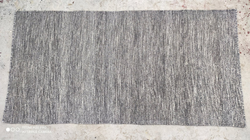 Brian Johnson 2.9x5.6 Handwoven Plain Grey Durrie | Banana Manor Rug Company