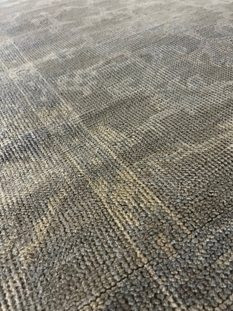 Britt & Tawn 8x9.9 Grey and Silver Hand-Knotted Oushak Rug | Banana Manor Rug Factory Outlet