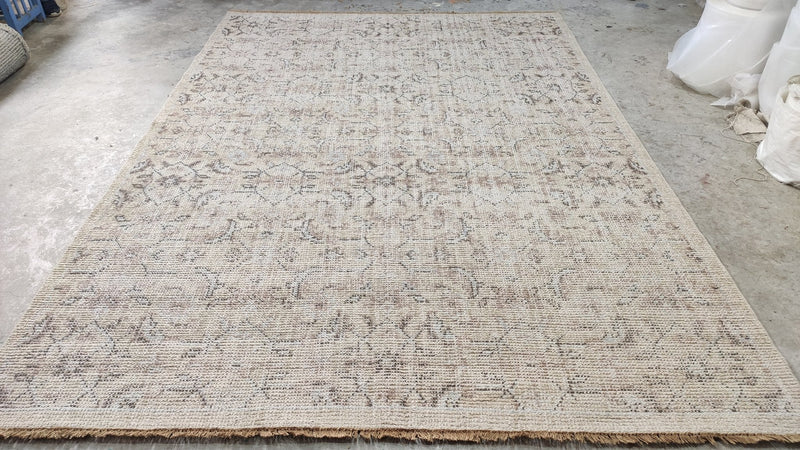 Brooklyn 7x10 Beige and Tan Hand-Knotted Oushak Rug | Banana Manor Rug Company