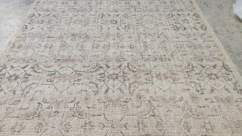 Brooklyn 7x10 Beige and Tan Hand-Knotted Oushak Rug | Banana Manor Rug Company