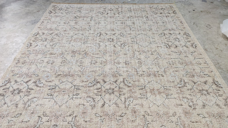 Brooklyn 7x10 Beige and Tan Hand-Knotted Oushak Rug | Banana Manor Rug Company