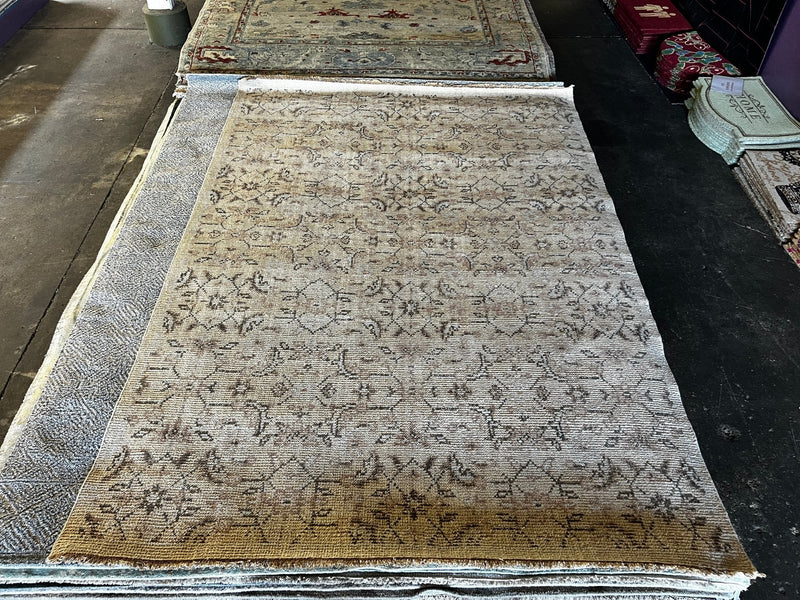 Brooklyn 7x10 Beige and Tan Hand-Knotted Oushak Rug | Banana Manor Rug Company