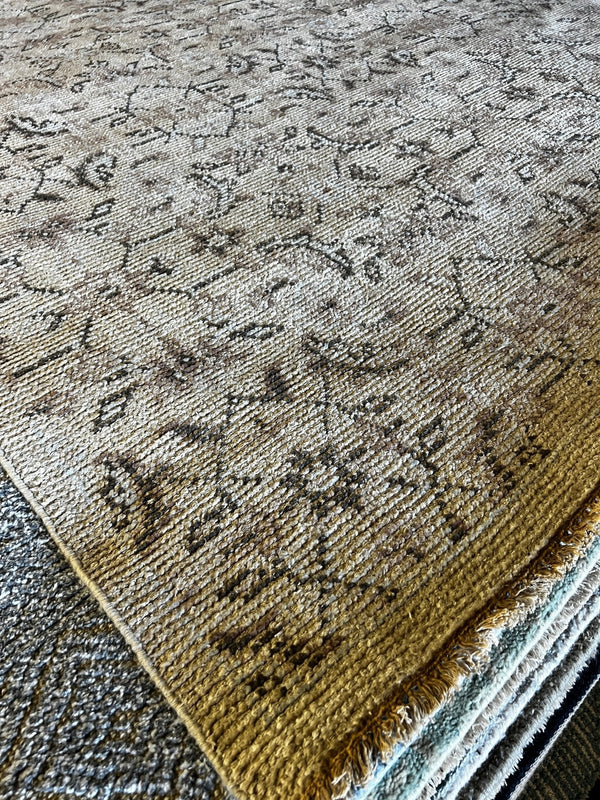 Brooklyn 7x10 Beige and Tan Hand-Knotted Oushak Rug | Banana Manor Rug Company