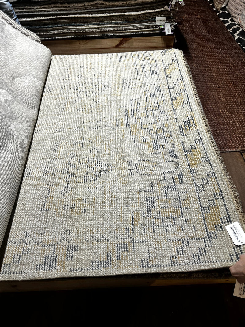 Bruna 5.6x8 Ivory Hand-Knotted Oushak Rug | Banana Manor Rug Factory Outlet