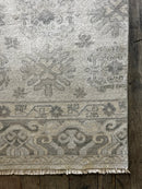 "Brune" Light and Dark Grey Hand-Knotted Oushak Rug 8x10 | Banana Manor Rug Company
