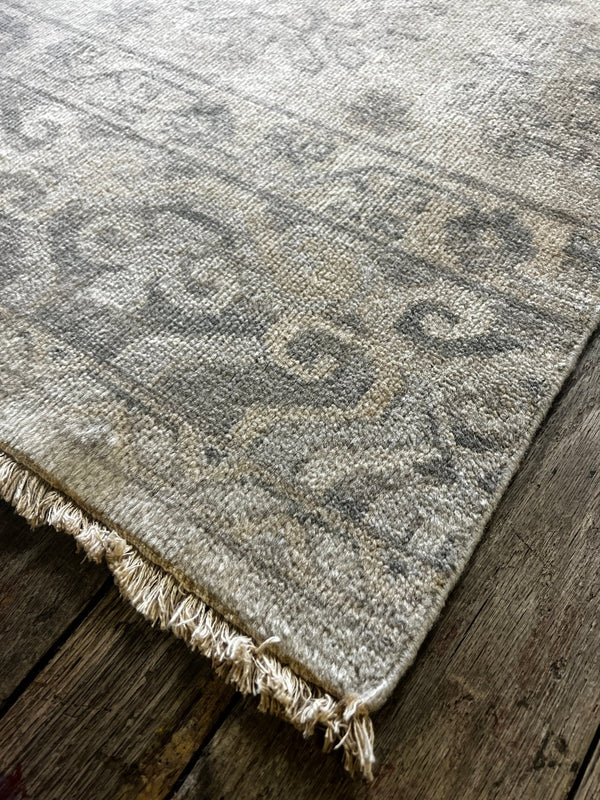 "Brune" Light and Dark Grey Hand-Knotted Oushak Rug 8x10 | Banana Manor Rug Company