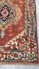 Bruno Martelli 2.9x10 Rust and Ivory Hand-Knotted Serapi Runner | Banana Manor Rug Company