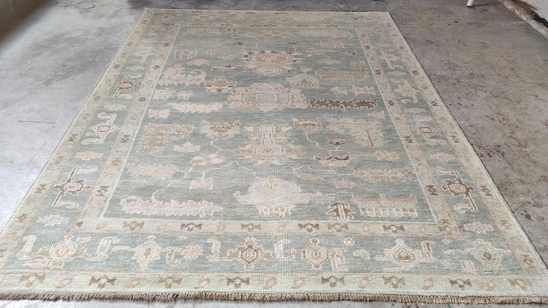 Bryn 8x10 Hand-Knotted Beige Oushak Rug | Banana Manor Rug Company