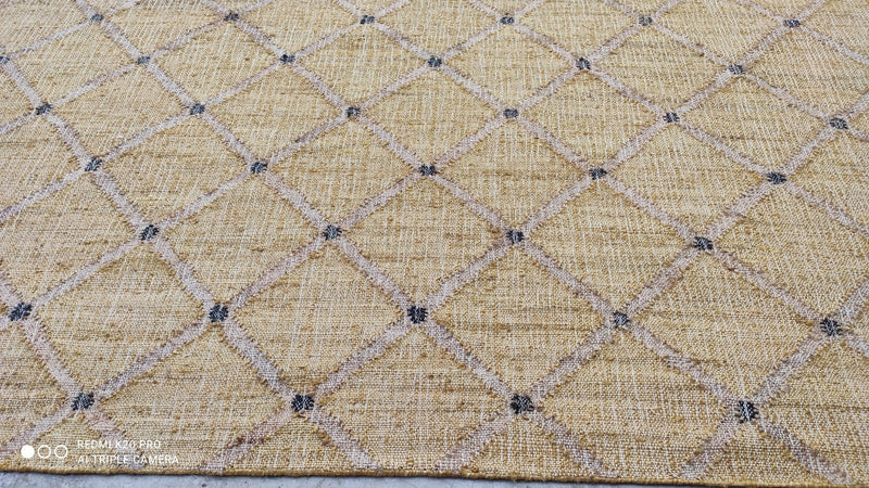 Buck Wild 9.3x12 Handwoven Gold Geometric Jute Rug | Banana Manor Rug Company