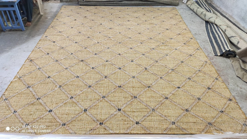 Buck Wild 9.3x12 Handwoven Gold Geometric Jute Rug | Banana Manor Rug Company