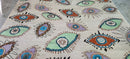 Bud Tingwell Hand-Knotted Eye Design Rug Tan Multi-Colored 8x9.9 | Banana Manor Rug Company