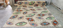 Bud Tingwell Hand-Knotted Eye Design Rug Tan Multi-Colored 8x9.9 | Banana Manor Rug Company