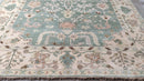 Cady 9x12.3 Light Green and White Hand-Knotted Oushak Rug | Banana Manor Rug Company