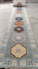 Caladesi 2.6x15.9 Multi-Colored Hand-Knotted Modern Runner | Banana Manor Rug Company
